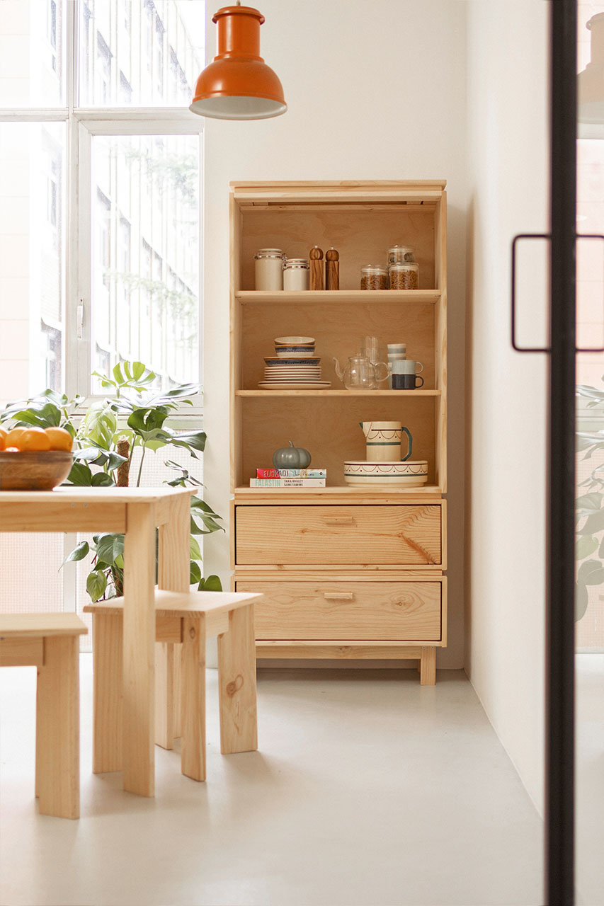 Imagen de ambiente 1 para:Alacena para cocina de madera natural